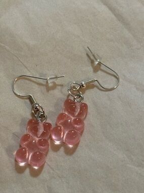Pink Gummy Bear Dangle Earrings